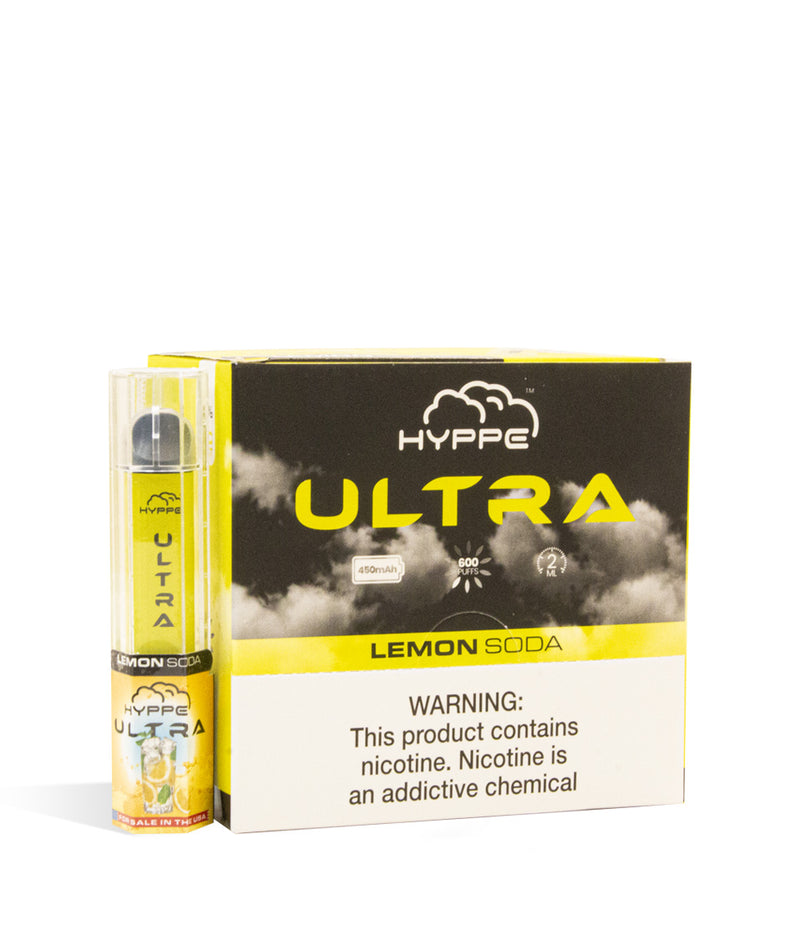 Lemon Soda Hyppe Bar Ultra Disposable Salt Device 10pk on white background
