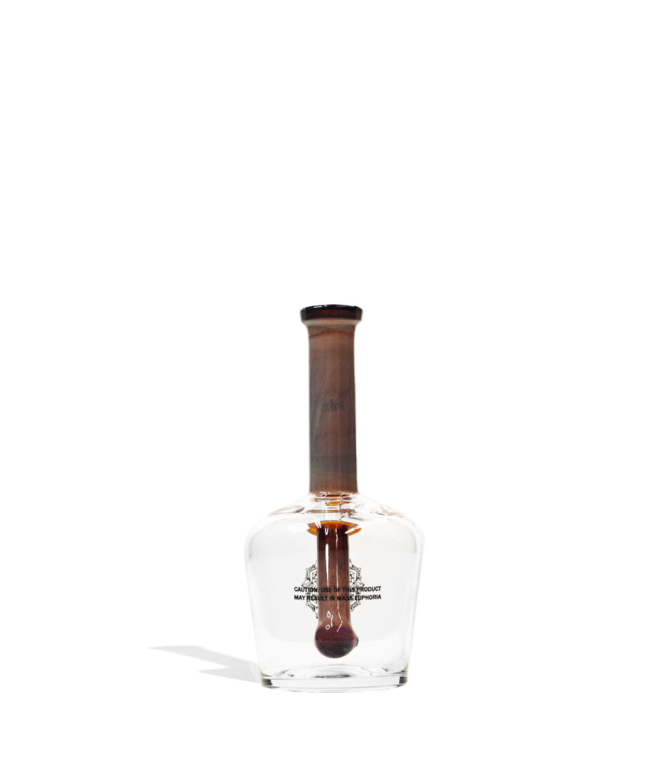 Brown Fumed iDab Small 10mm Worked Henny Bottle Water Pipe Back View on White Background