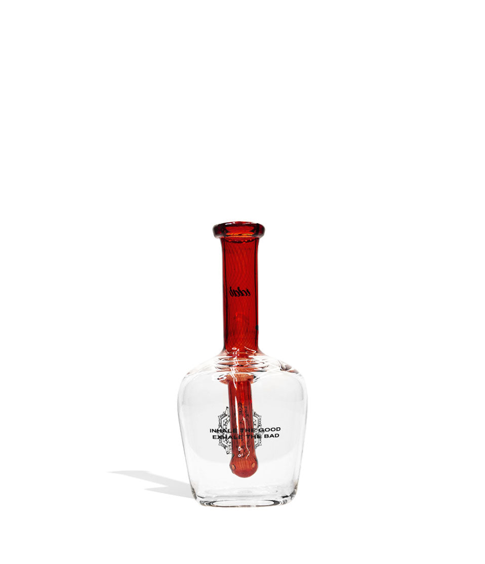 Red iDab Small 10mm Worked Henny Bottle Water Pipe Back view on White Background