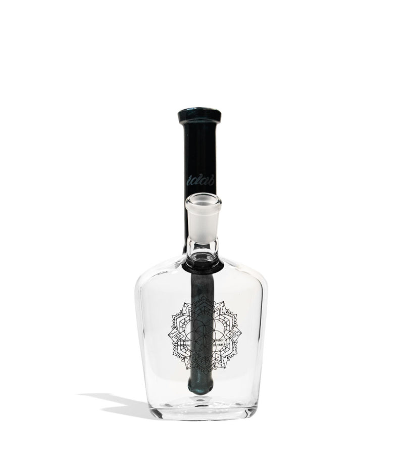 Teal iDab Medium 10mm Worked Henny Bottle Water Pipe Front View on Studio Background