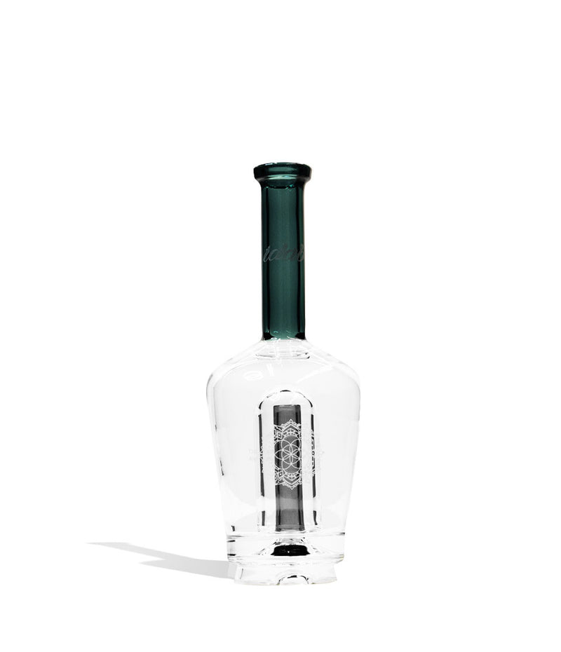 Teal iDab Puffco Peak Transparent Glass Attachment Front View on White Background