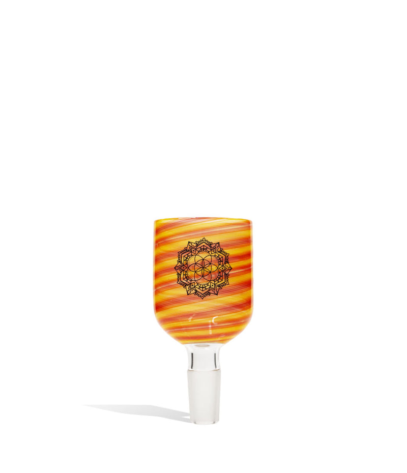 Orange Red iDab Puffco Proxy 14mm Worked Water Pipe Bowl Glass Back View on White Background