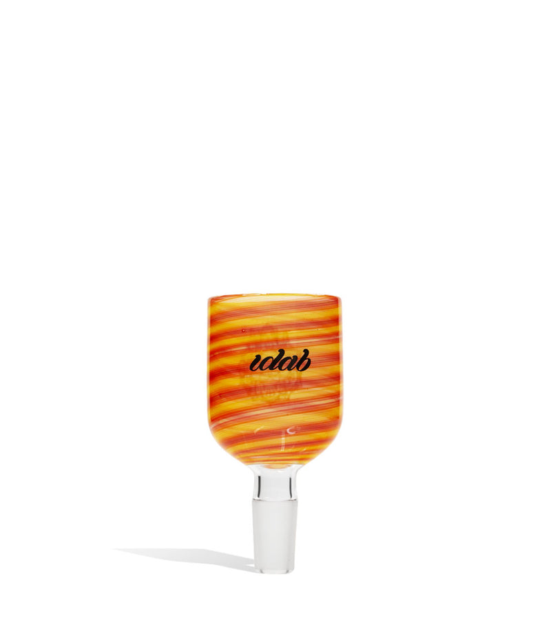 Orange Red iDab Puffco Proxy 14mm Worked Water Pipe Bowl Glass Front View on White Background