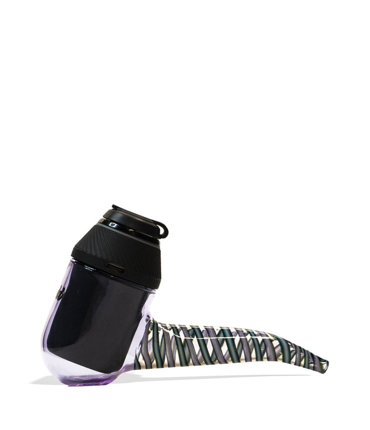 Purple Pink Spiral Purple iDab Puffco Proxy Worked Pipe Front View on White Background