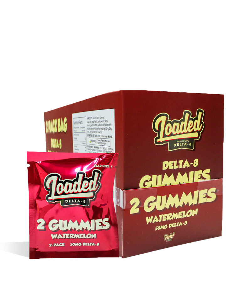 Watermelon Loaded D8 Gummies 50pk on white background