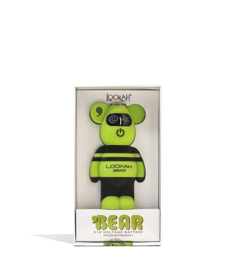 Green Lookah Bear Cartridge Vaporizer Packaging Front View on White Background
