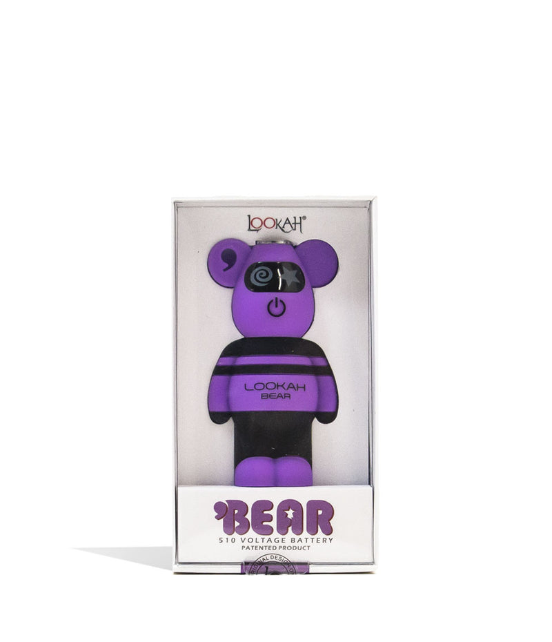 Purple Lookah Bear Cartridge Vaporizer Packaging Front View on White Background