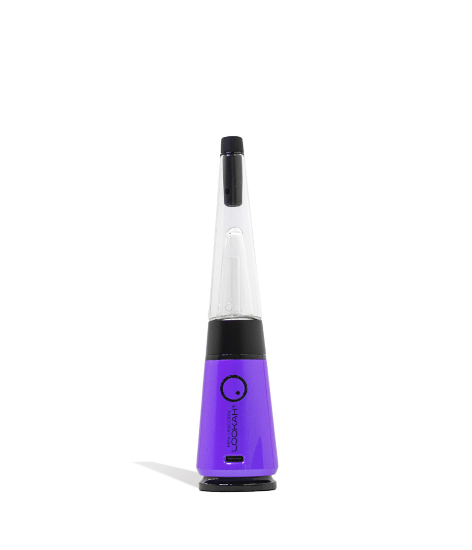 Purple Lookah Unicorn Mini Electric Dab Rig on white background