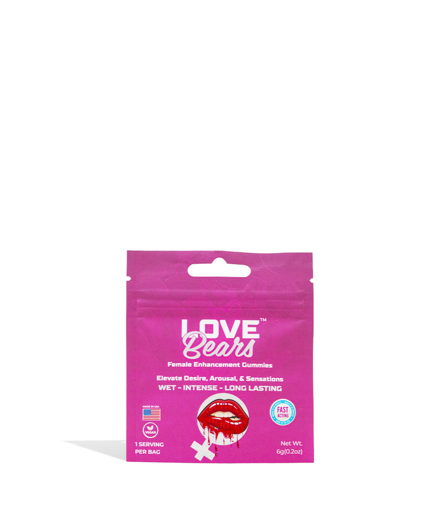 Female Gummies Love Bears Male and Female Enhancement Gummies 24pk on white studio background