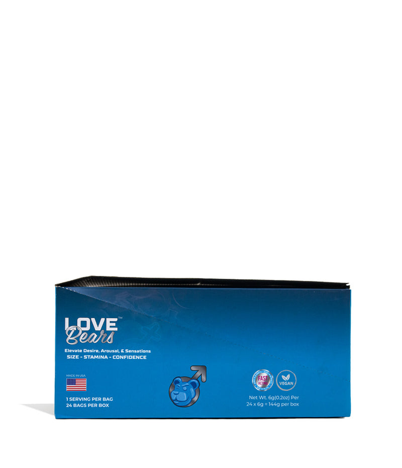 Male Box Love Bears Male and Female Enhancement Gummies 24pk on white studio background