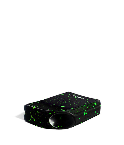 Black Green Spatter top view Exxus Vape MiCare Cartridge Vaporizer on white studio background