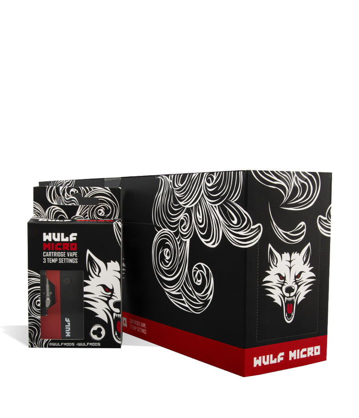 Red w/single pack Wulf Mods Micro Cartridge Vaporizer 12pk on white background