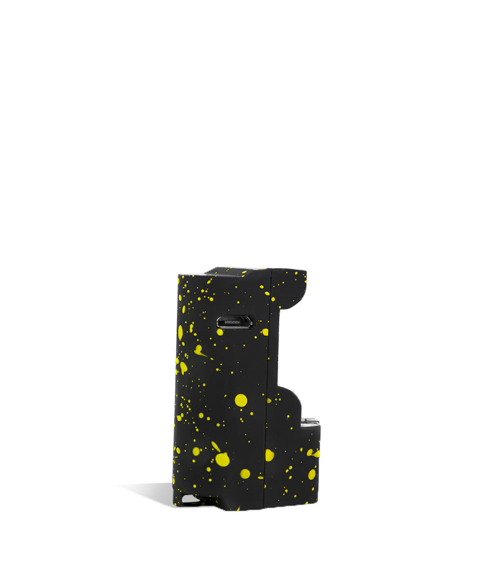 Black Yellow Spatter back Wulf Mods Micro Plus Cartridge Vaporizer on white background