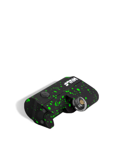 Black Green Spatter down Wulf Mods Micro Plus Cartridge Vaporizer on white background