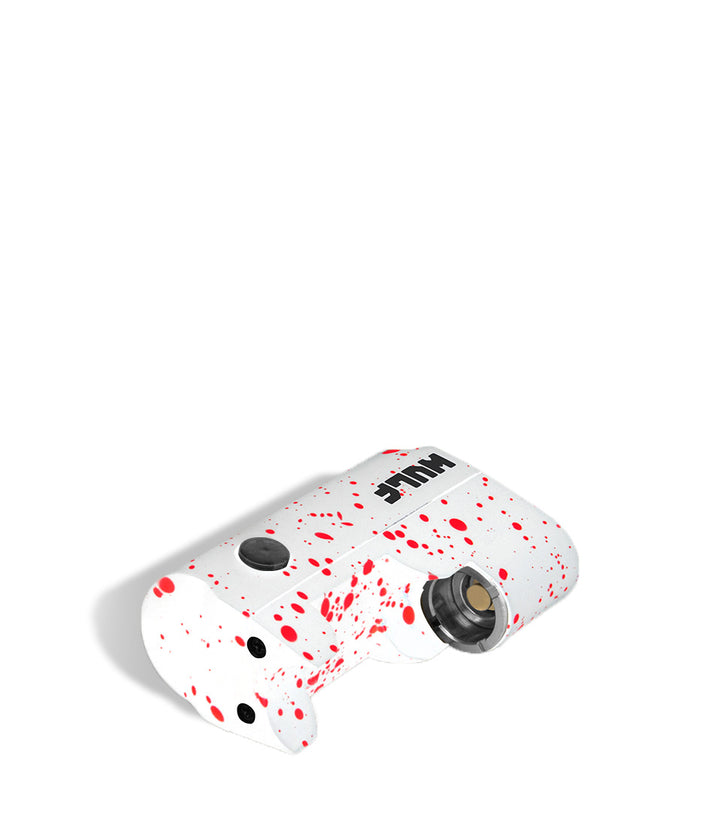 White Red Spatter down Wulf Mods Micro Plus Cartridge Vaporizer on white background