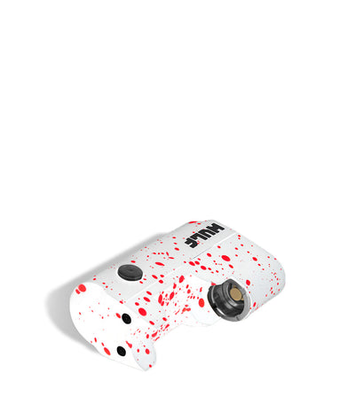White Red Spatter down Wulf Mods Micro Plus Cartridge Vaporizer on white background