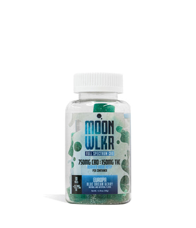 Europa  MOONWLKR 25mg CBD | 5mg THC Full Spectrum Edibles on white studio background