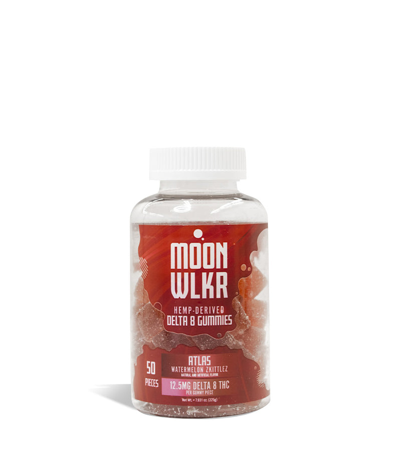 Atlas 650mg MOONWLKR D8 CBD Gummies 50pk on white studio background