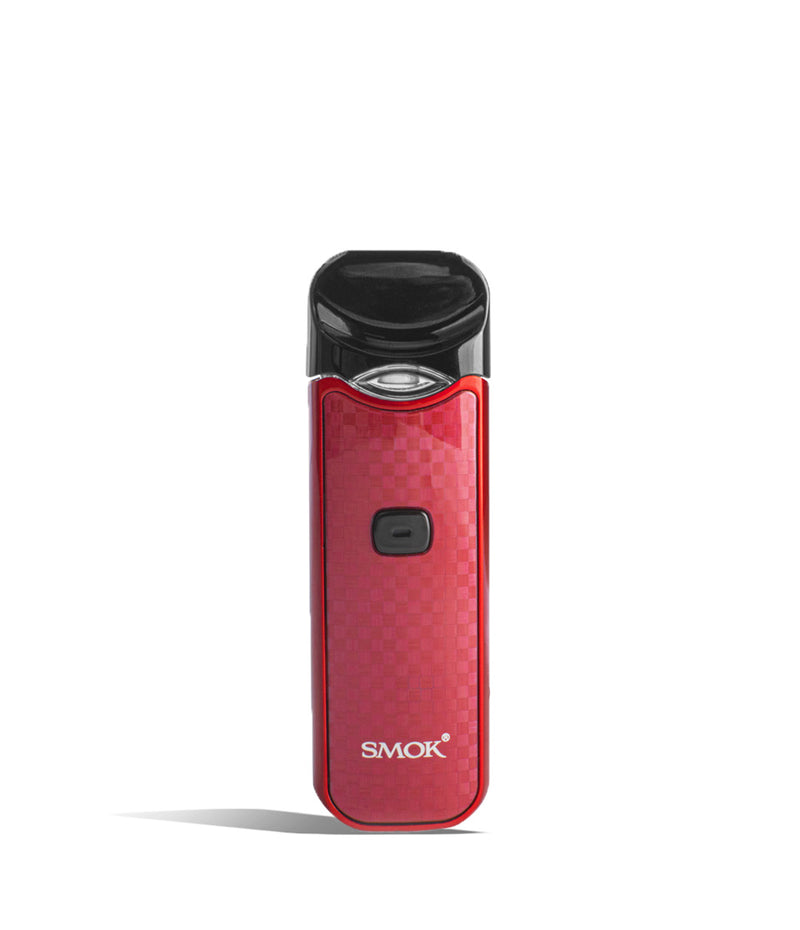 Red front view SMOK Nord 1100 mAh Starter Kit on white studio background