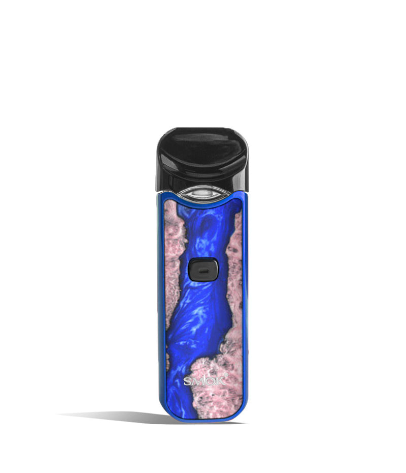 Blue Stabilizing Wood front view SMOK Nord 1100 mAh Starter Kit on white studio background
