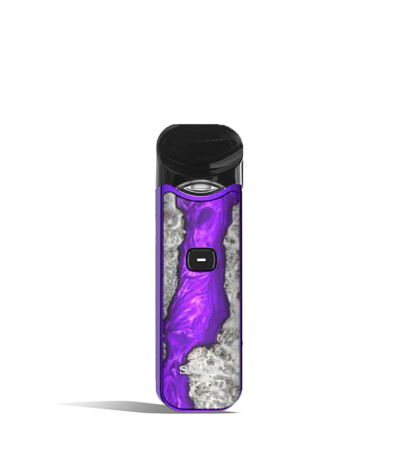 Purple Stabilizing Wood front view SMOK Nord 1100 mAh Starter Kit on white studio background