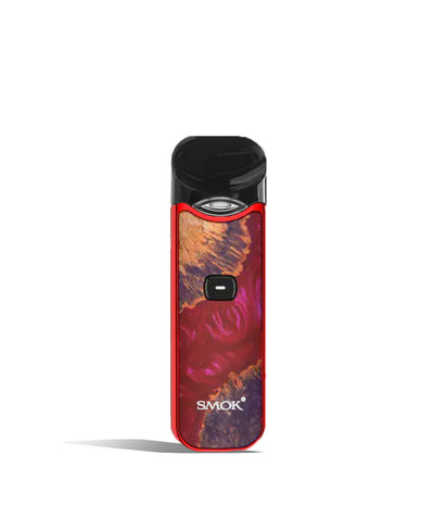 Red Stabilizing Wood front view SMOK Nord 1100 mAh Starter Kit on white studio background