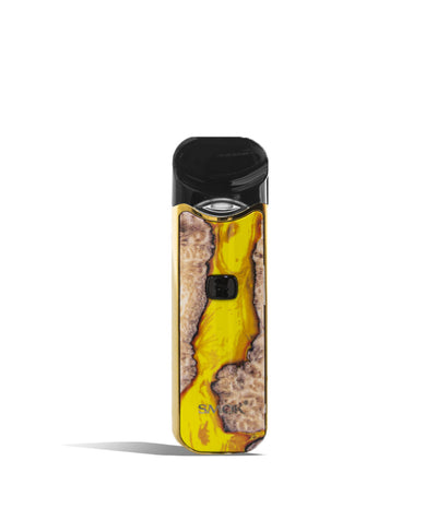 Yellow Stabilizing Wood front view SMOK Nord 1100 mAh Starter Kit on white studio background