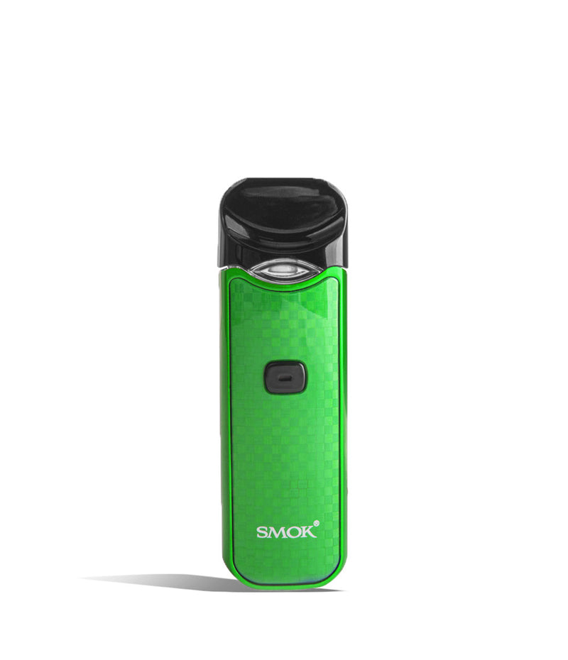Green front view SMOK Nord 1100 mAh Starter Kit on white studio background