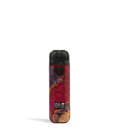 Red Stabilizing Wood front view SMOK NOVO 4 Pod Kit on white studio background