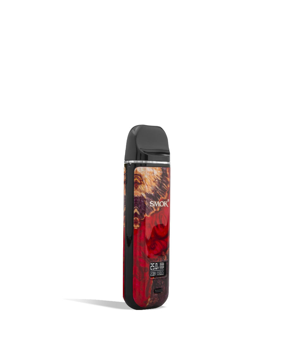 Red Stabilizing Wood side SMOK NOVO X 25w Pod System on white background