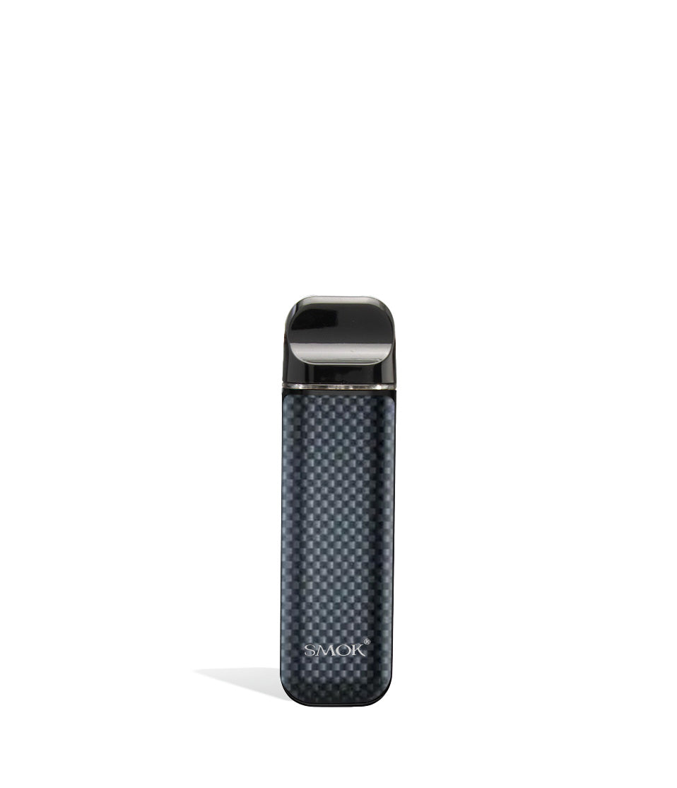 Black Carbon Fiber front view SMOK NOVO 2 Ultra Portable Pod System Vaporizer on white studio background