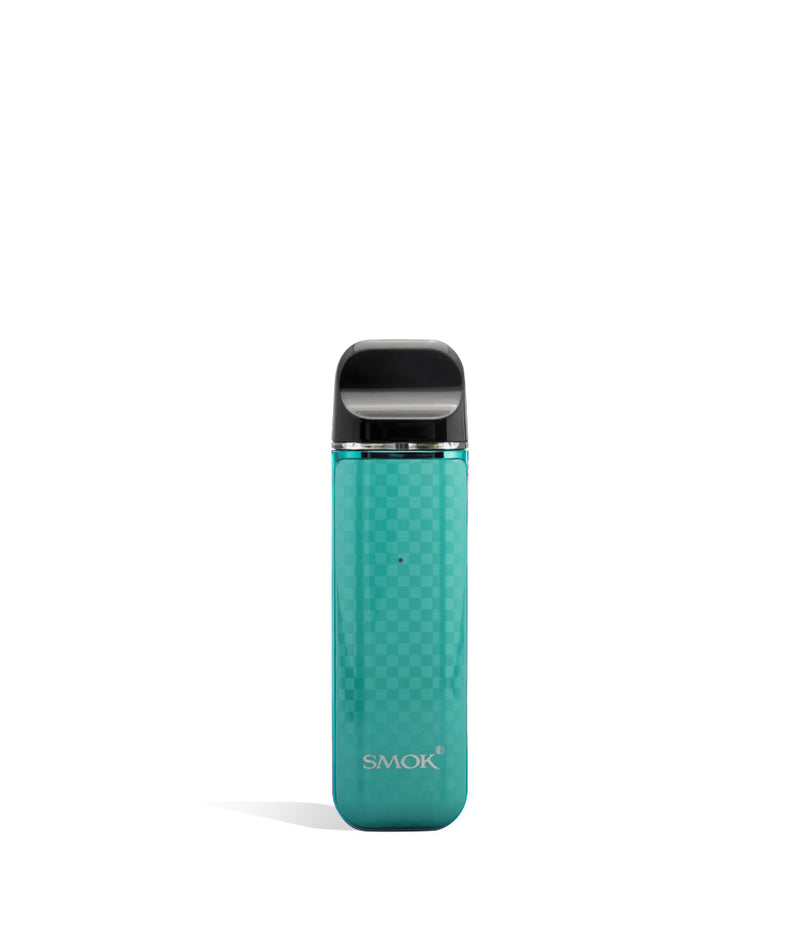 Tiffany Blue carbon Fiber front SMOK NOVO 3 25w Pod Mod System on white background