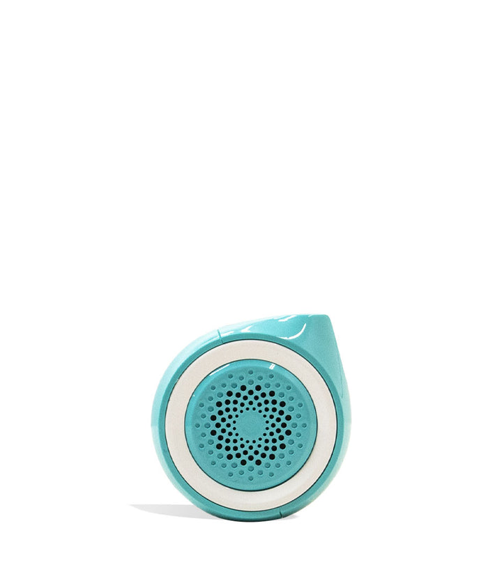 Aqua Teal Ooze Moves Cartridge Vaporizer and Wireless Speaker Back View on White Background