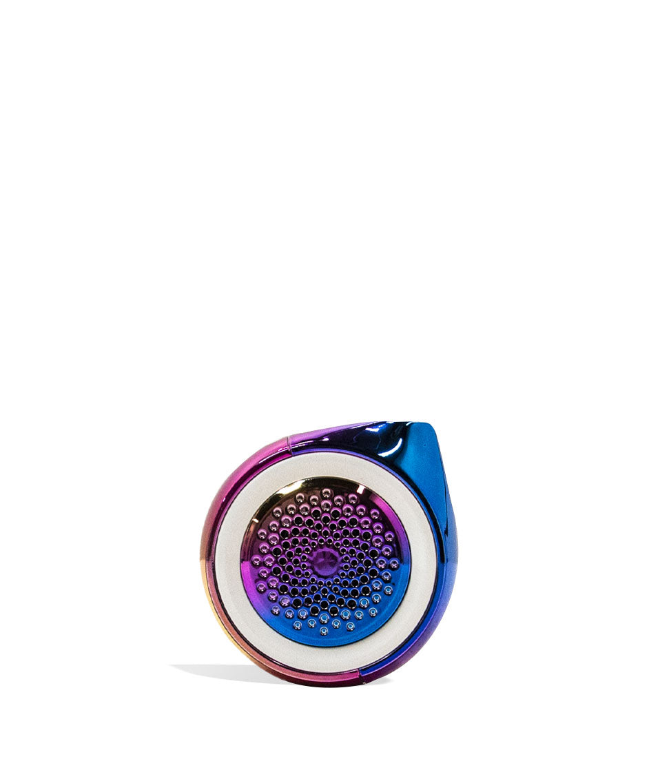 Rainbow Ooze Moves Cartridge Vaporizer and Wireless Speaker Back View on White Background