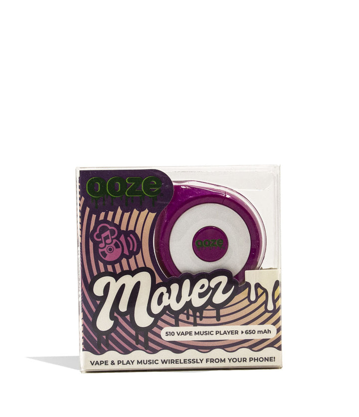 Ultra Purple Ooze Moves Cartridge Vaporizer and Wireless Speaker Packaging View on White Background