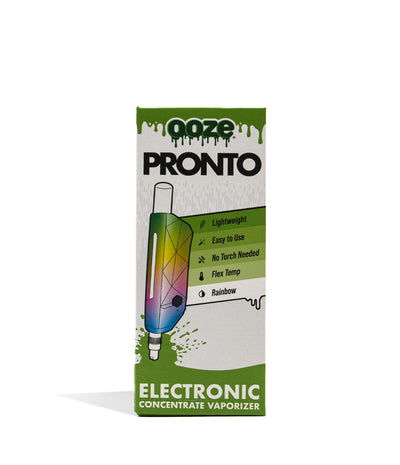 Rainbow Ooze Pronto Concentrate Vaporizer Packaging Front View on White Background