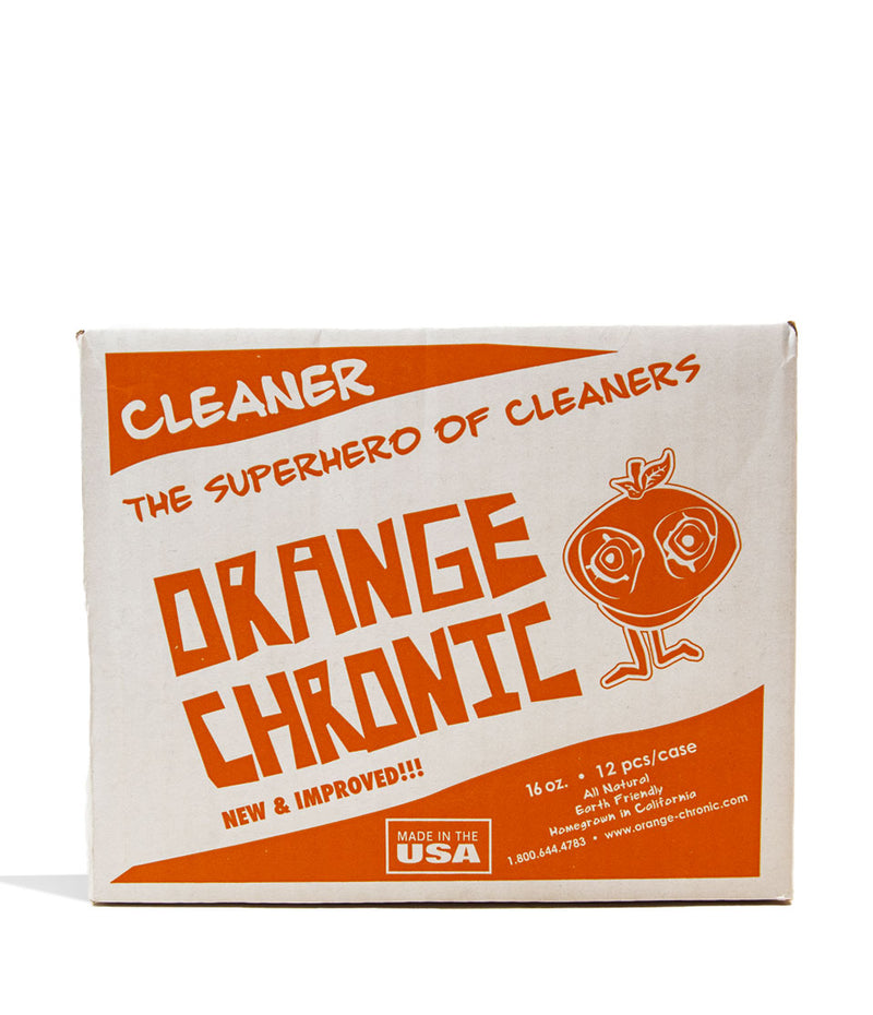 Orange Chronic 16oz Glass Cleaner 12pk Packaging Front View on White Background