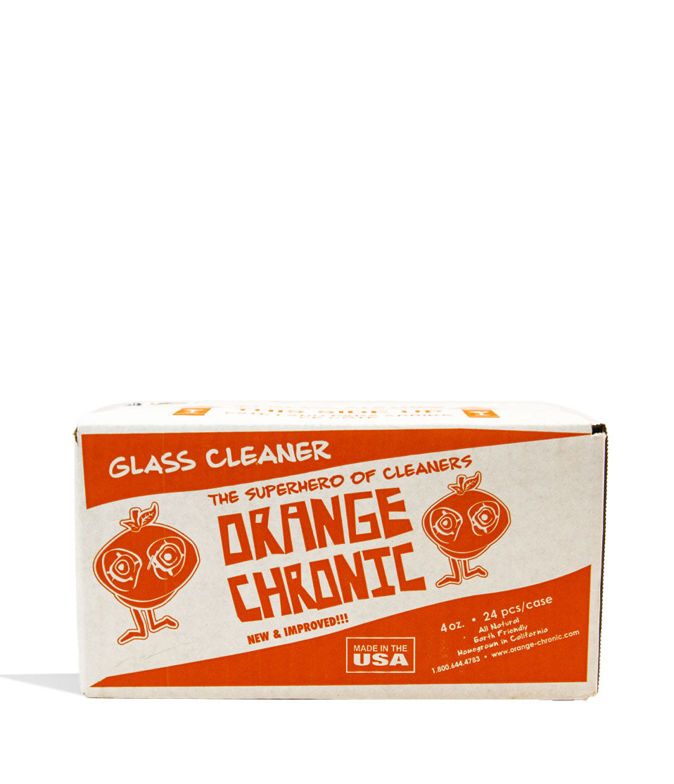 Orange Chronic 4oz Glass Cleaner 12pk Packaging Front View on White Background