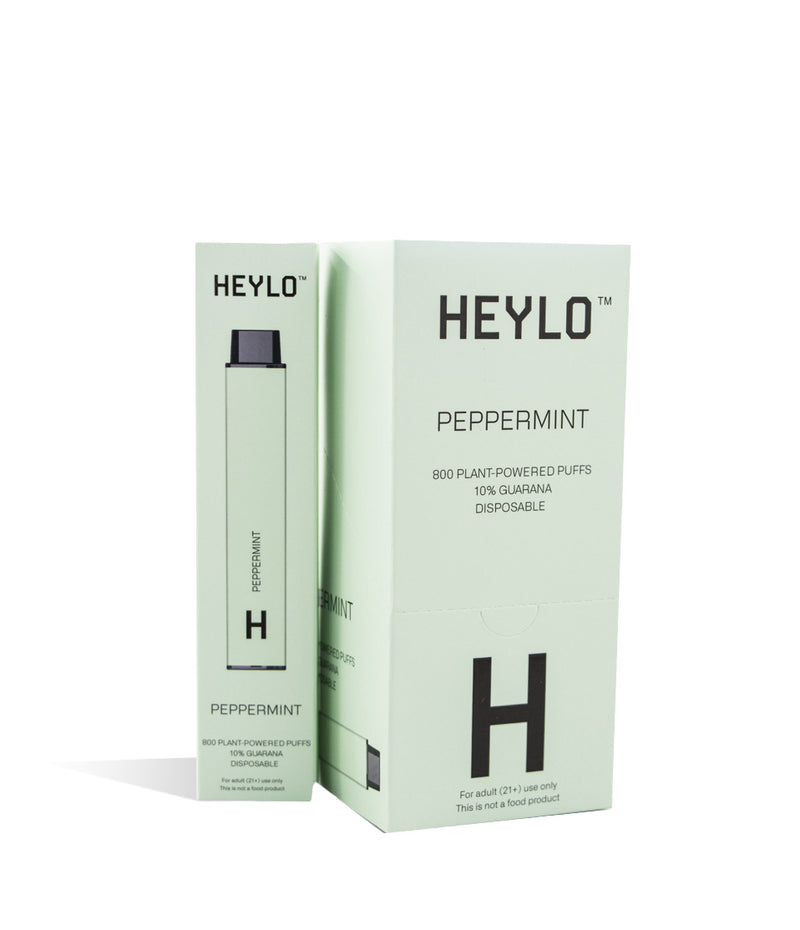 Peppermint HEYLO Plant Powered Disposable 10pk on white studio background