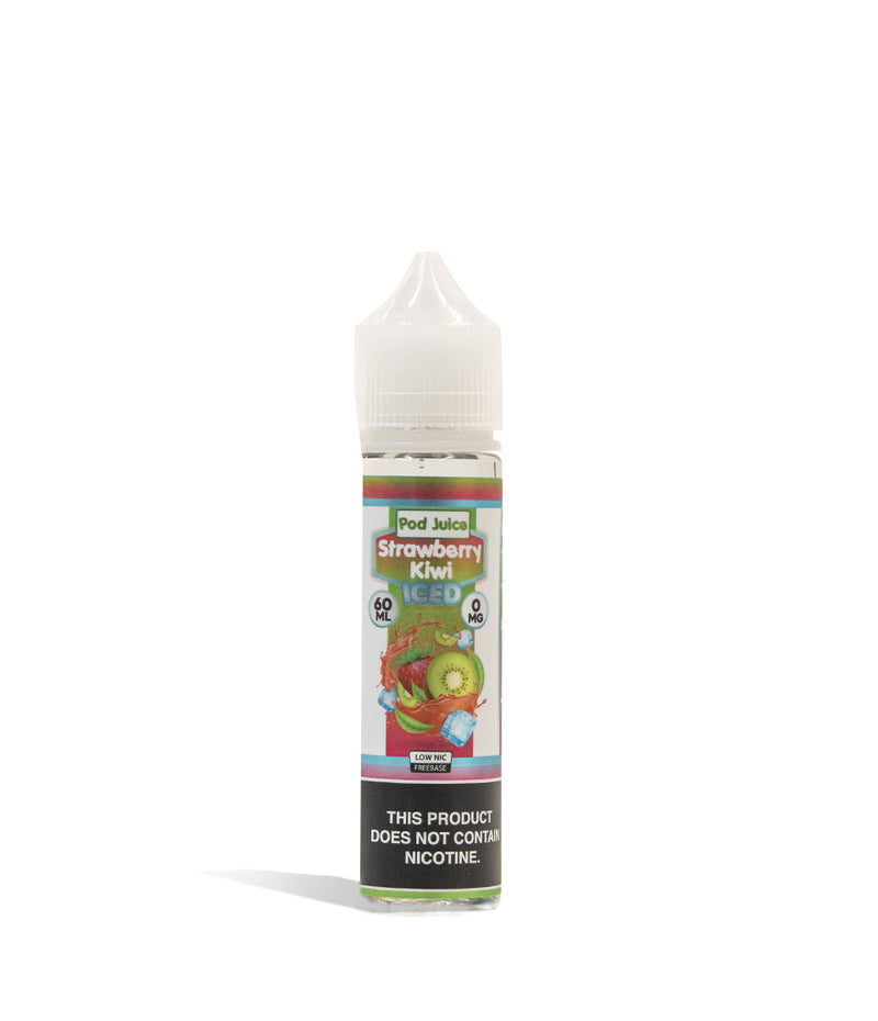 Strawberry Kiwi Iced 0mg Pod Juice Freebase Nicotine 60ML on white studio background
