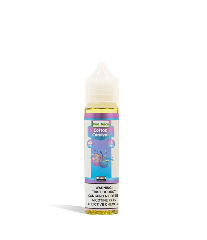 Cotton Carnival 3mg Pod Juice Freebase Nicotine 60ML on white studio background