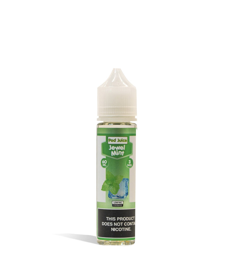 Jewel Mint 3mg Pod Juice Freebase Nicotine 60ML on white studio background