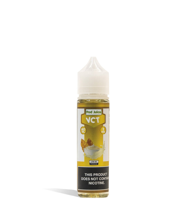 VCT 3mg Pod Juice Freebase Nicotine 60ML on white studio background