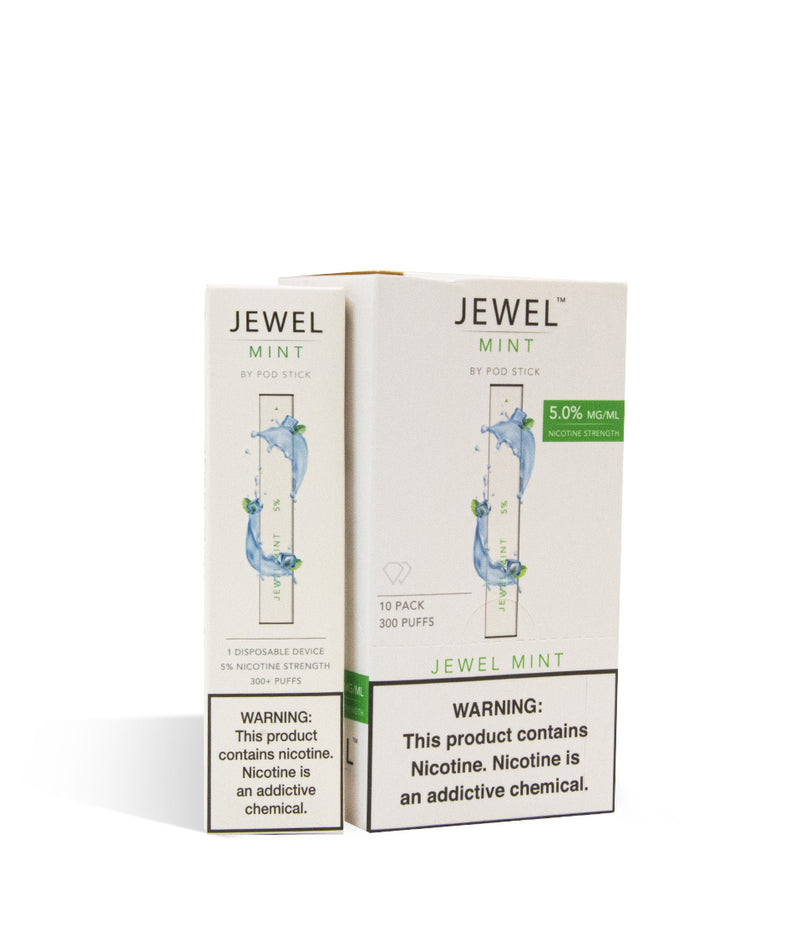 Mint Pod Juice Jewel Disposable Salt Device 10pk on white studio background