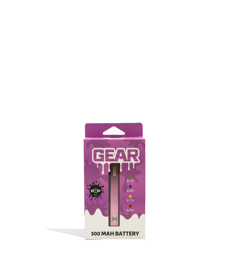 Pink POP Gear 500mah Cartridge Vaporizer 10pk Packaging Front View on White Background