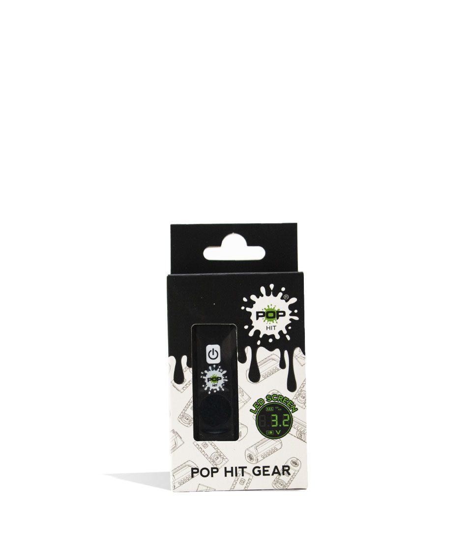 Black POP Hit Gear 500mah VV Cartridge Vaporizer 12pk Packaging Front View on White Background