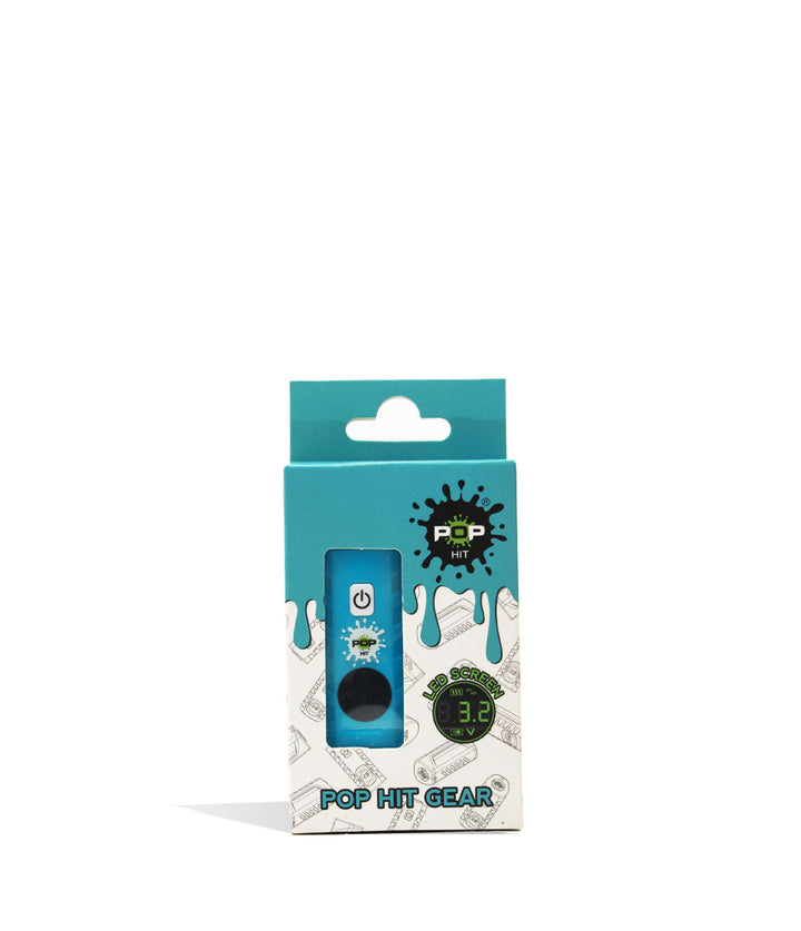 Blue POP Hit Gear 500mah VV Cartridge Vaporizer 12pk Packaging Front View on White Background