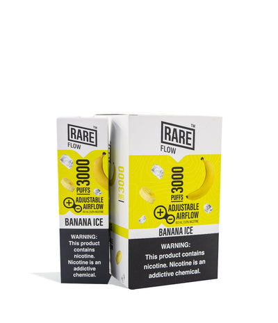 Banana Ice Rare Flow Disposable Device 8pk on white studio background