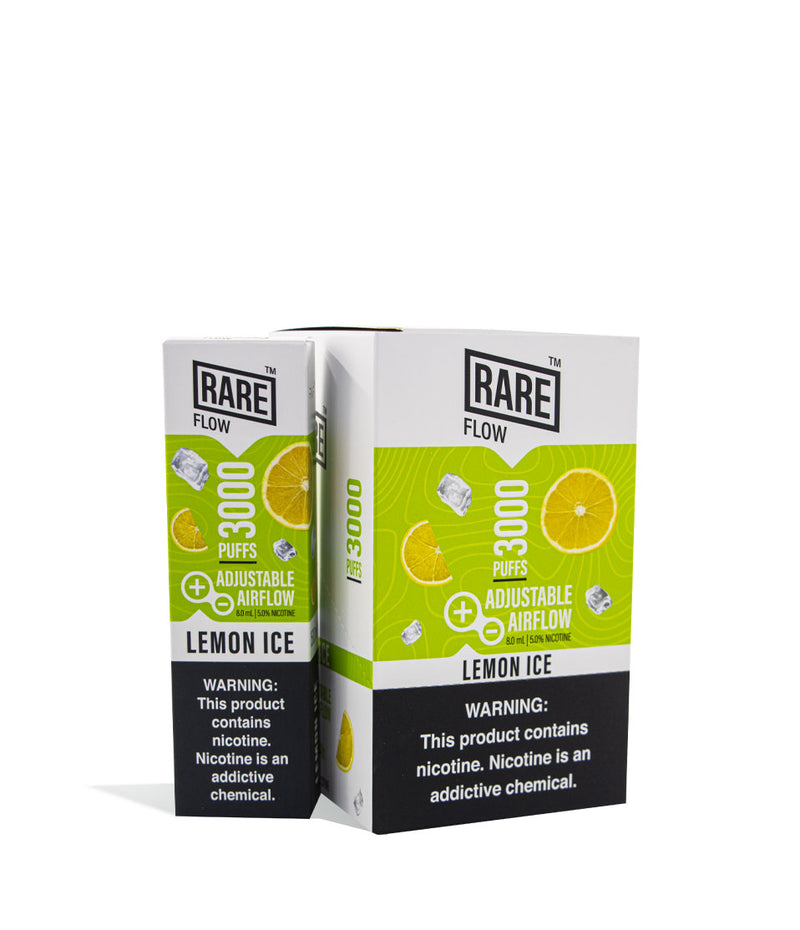 Lemon Ice Rare Flow Disposable Device 8pk on white studio background