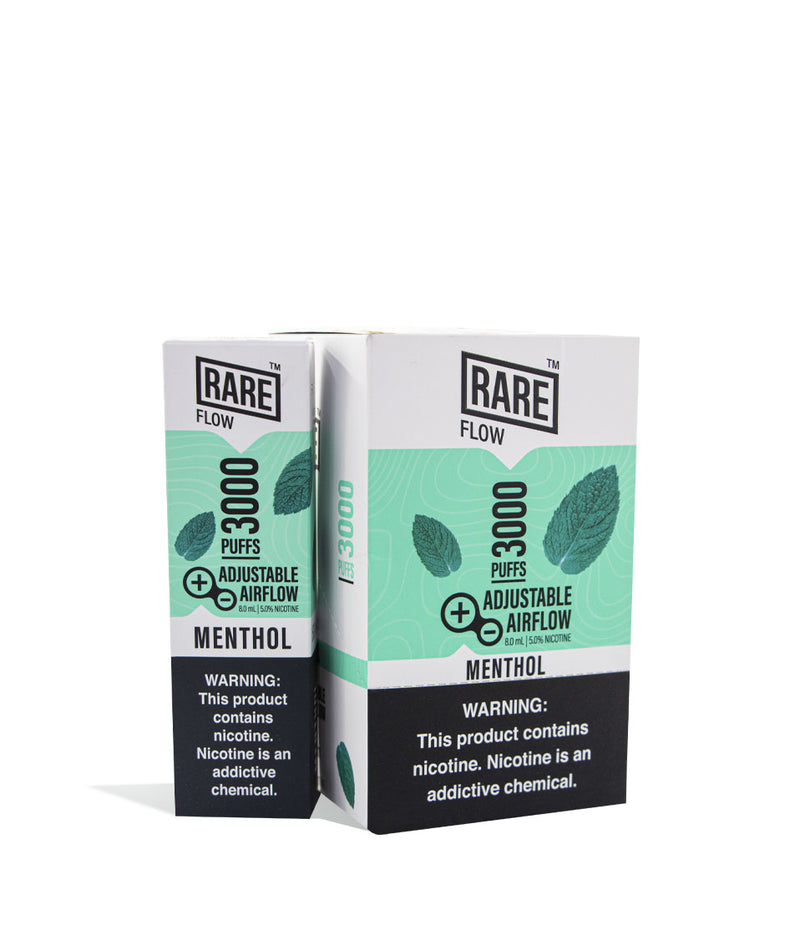 Menthol Rare Flow Disposable Device 8pk on white studio background